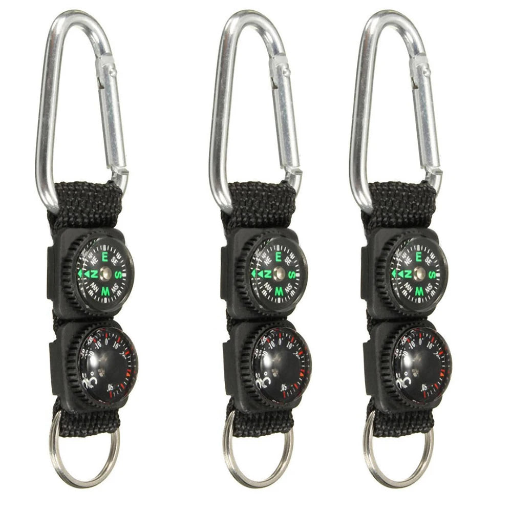 Multifunction 3 In 1 Mini Carabiner Compass Thermometer