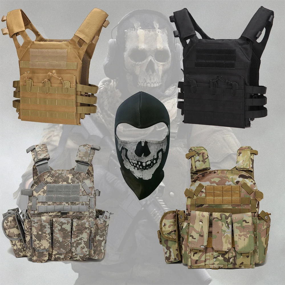 Camouflage Hunting Shooting Vest With Ghost Mask