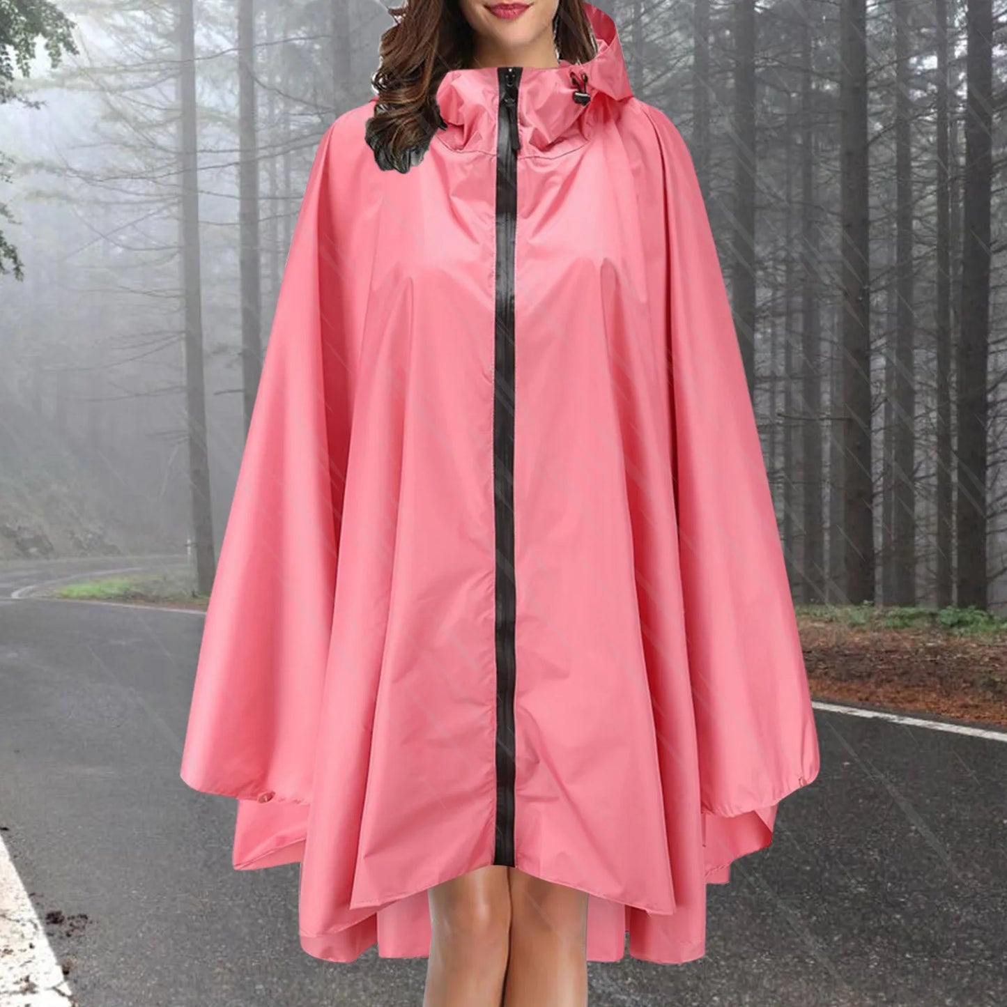 Men Women Waterproof Thick Hooded Rain Coat