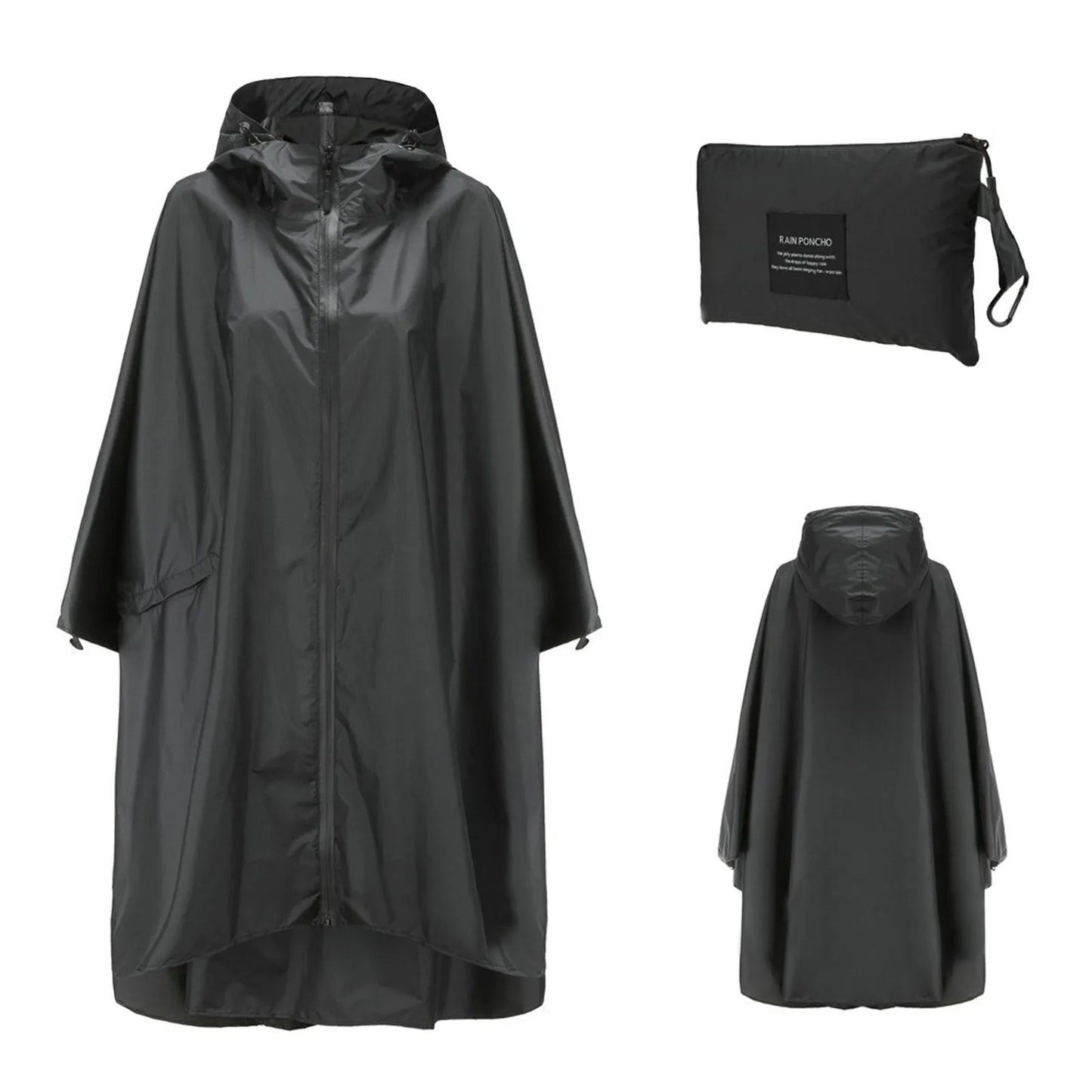 Men Women Waterproof Thick Hooded Rain Coat