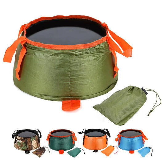 Folding Portable Wash Basin. Collapsible Water Bucket