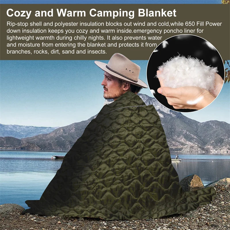 Camouflage Water Repellent Quilted Blanket