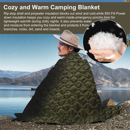 Camouflage Water Repellent Quilted Blanket