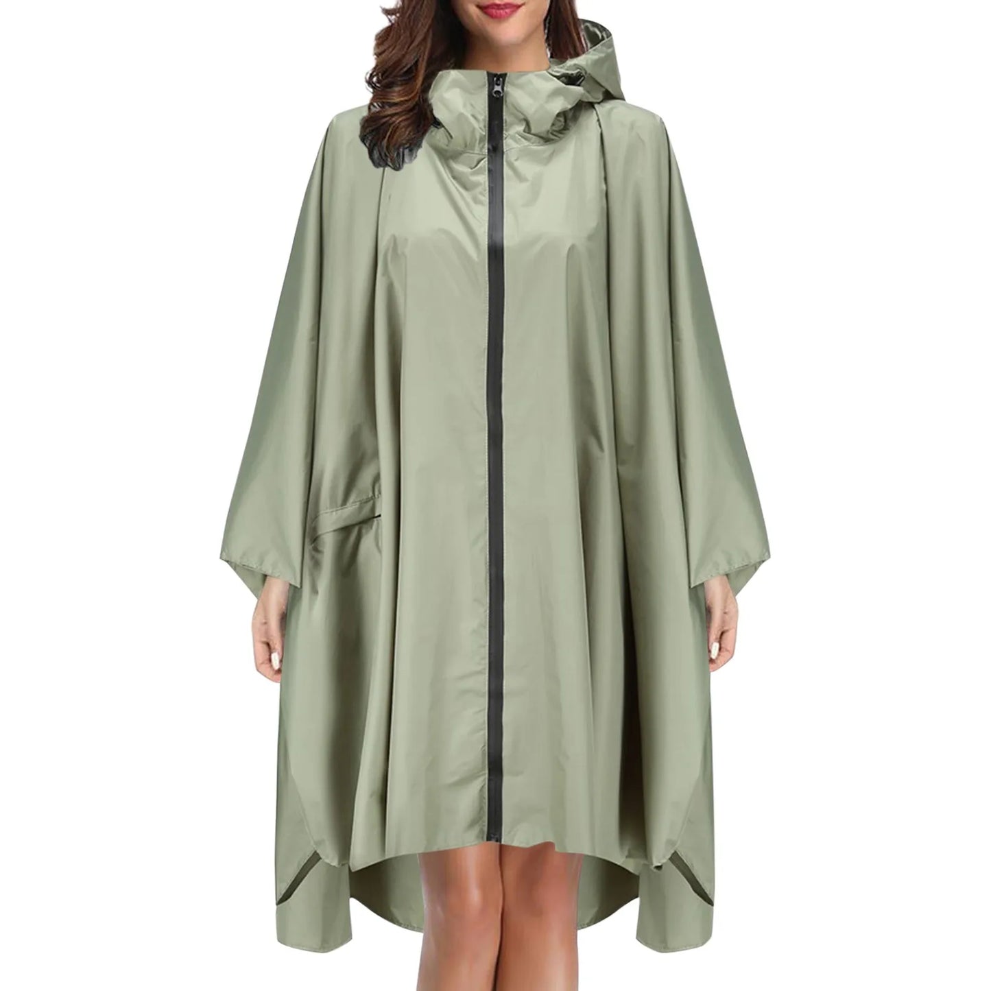 Men Women Waterproof Thick Hooded Rain Coat
