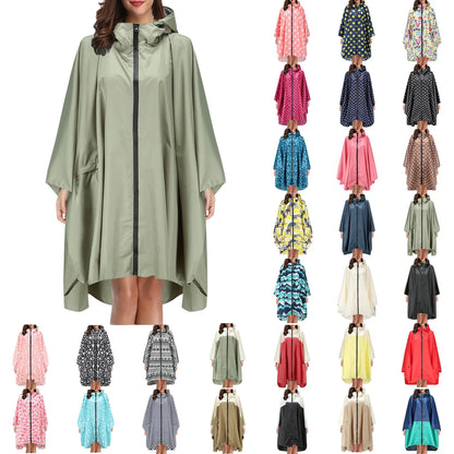 Men Women Waterproof Thick Hooded Rain Coat