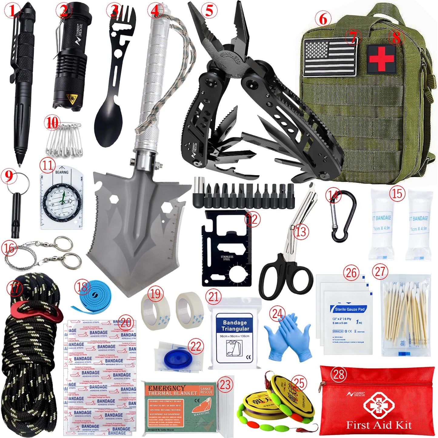 Full Set Survival First Aid Kit