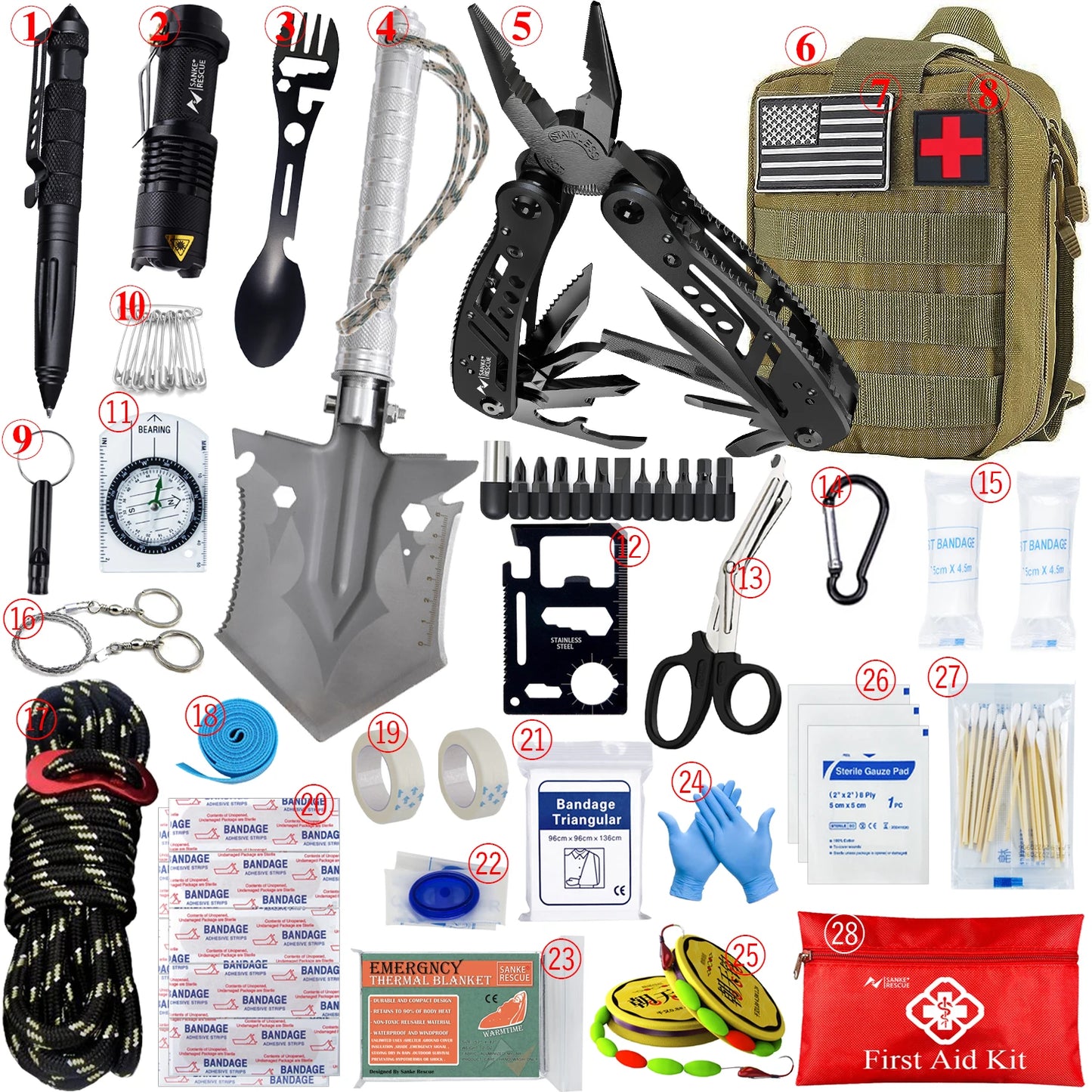 Full Set Survival First Aid Kit