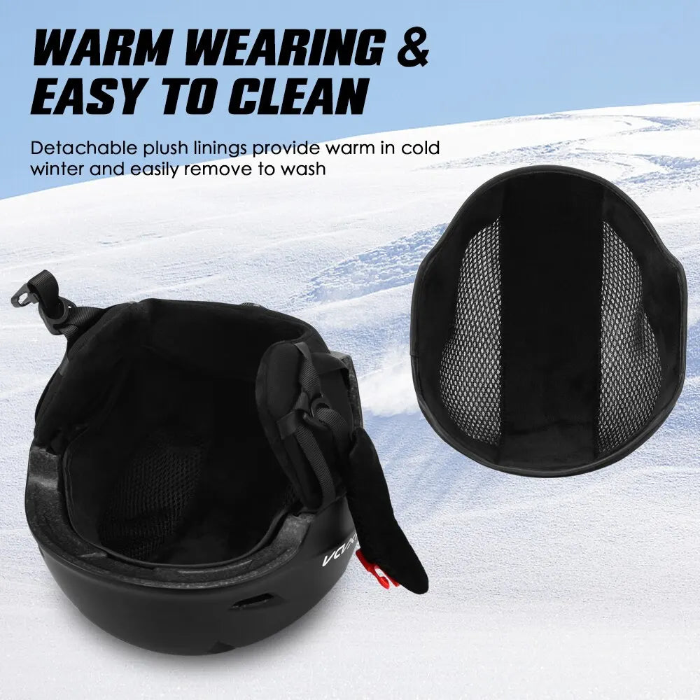 Snowboard/Ski Helmet with Goggle Strap and Detachable Earmuffs