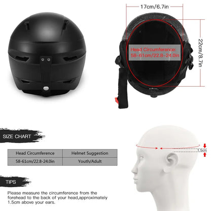 Snowboard/Ski Helmet with Goggle Strap and Detachable Earmuffs