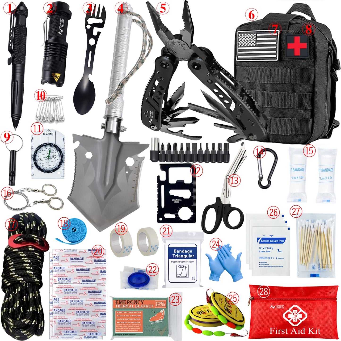 Full Set Survival First Aid Kit