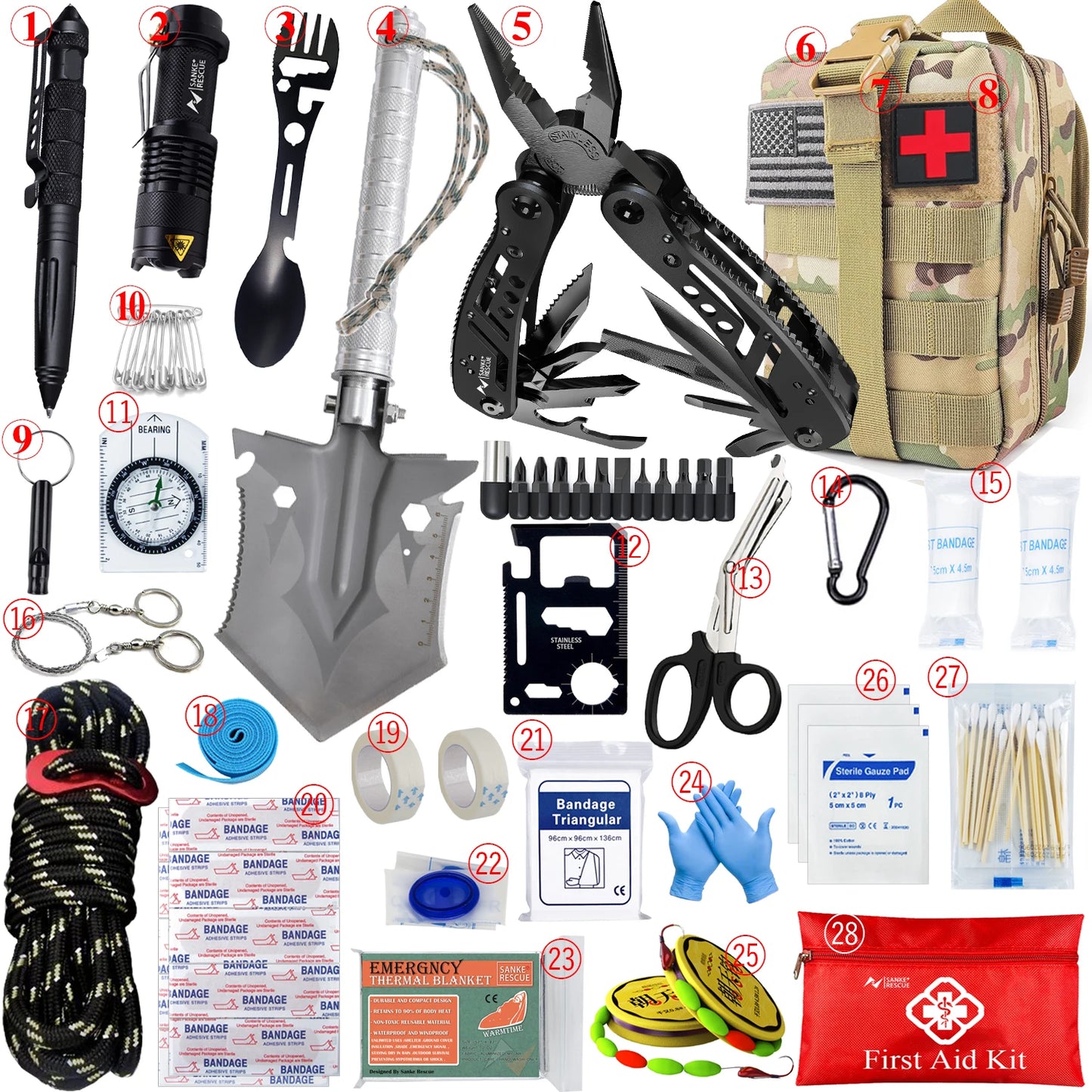 Full Set Survival First Aid Kit